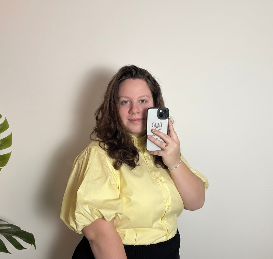 Blouse met pofmouw Butter yellow