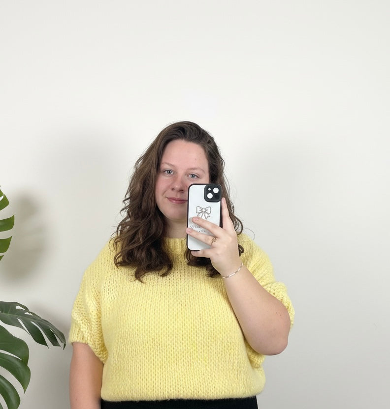 Marie sweater Korte mouw Butter yellow