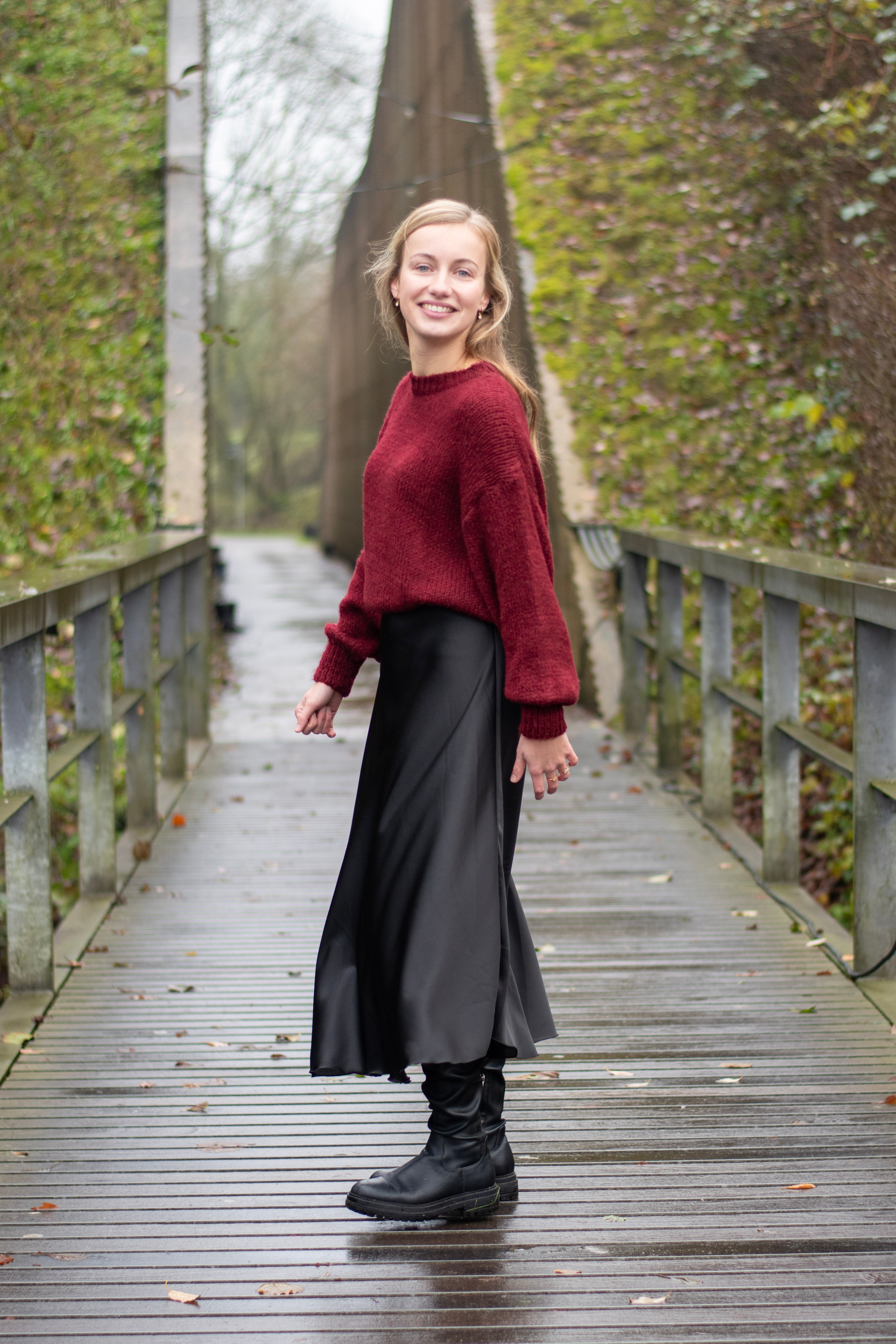 Oversized trui Bordeau