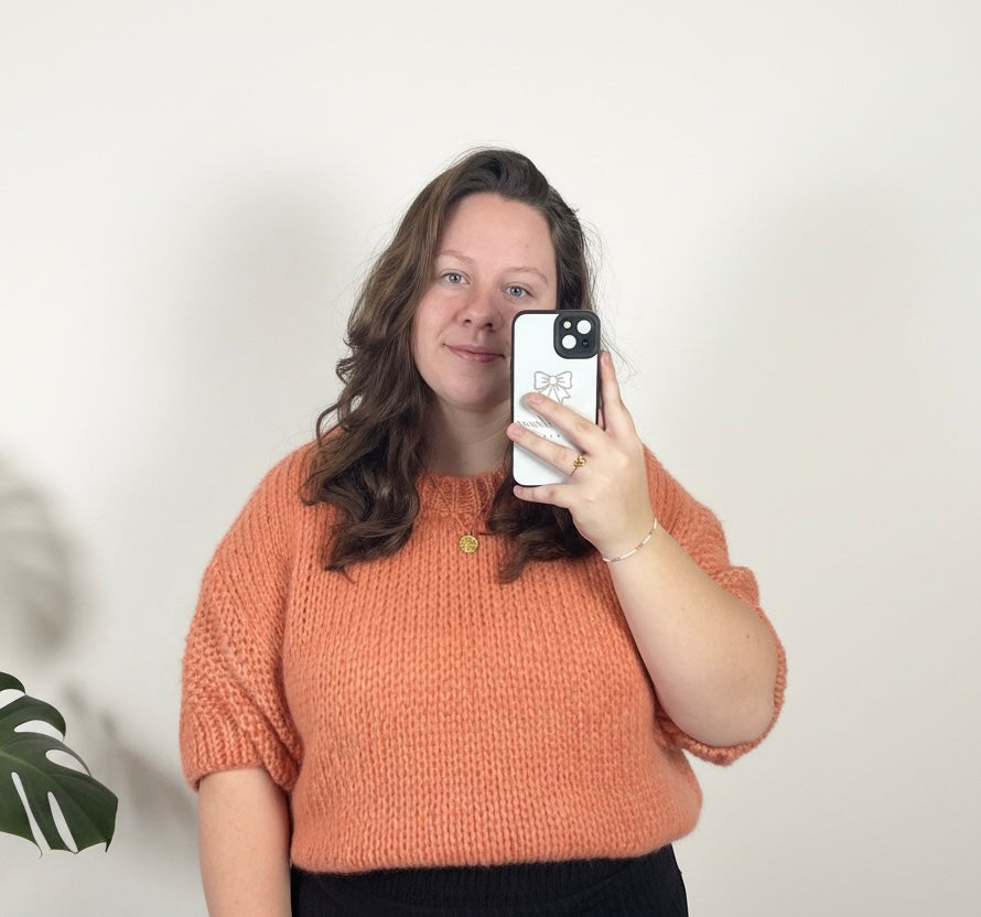 Marie sweater Korte mouw Koraal