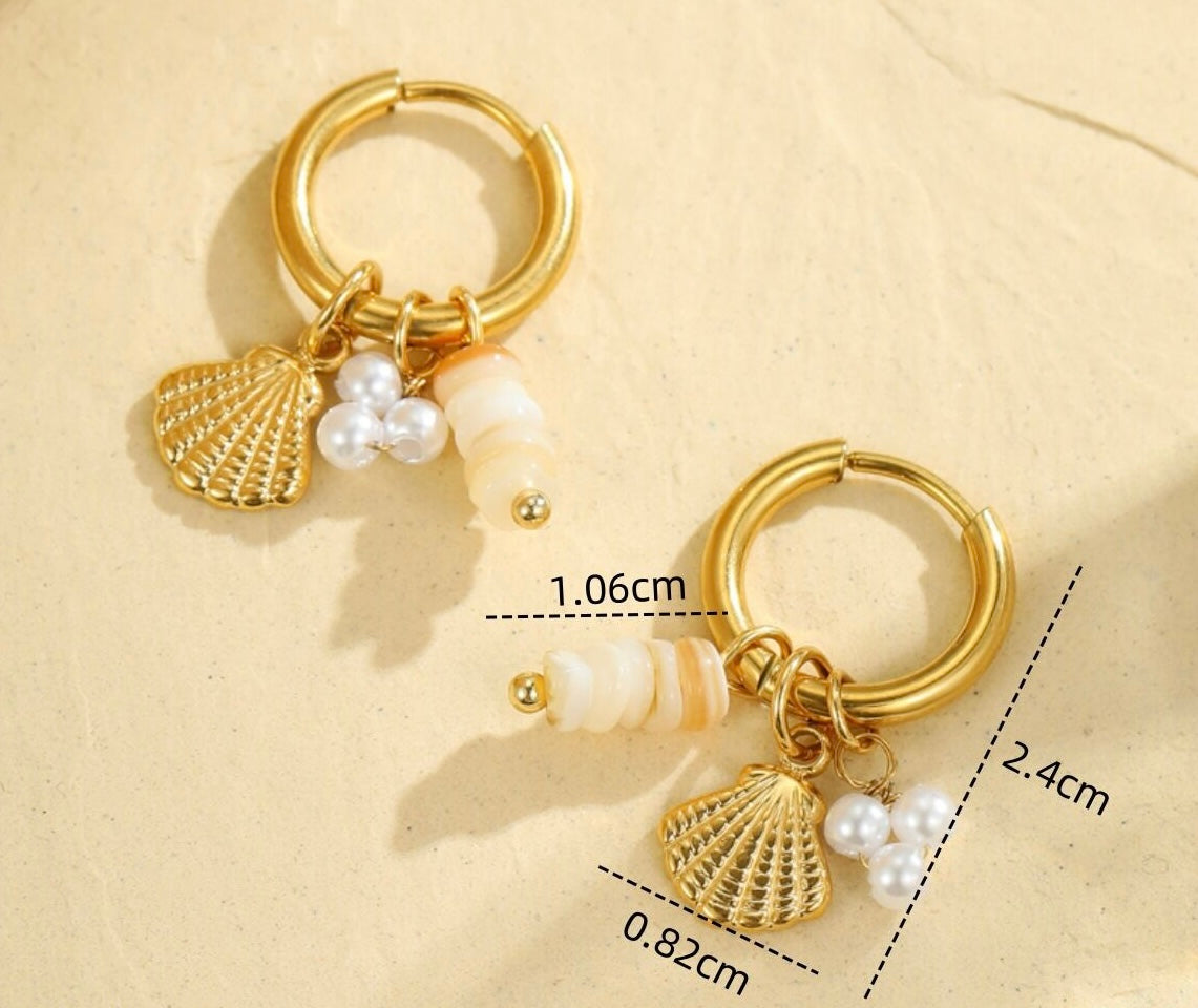 Gouden oorbellen Schelp
