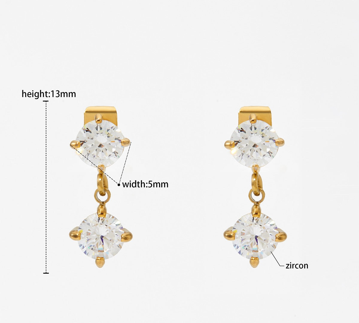 Minimalistische gouden oorbellen Diamant hanger | Jewellery by Marie