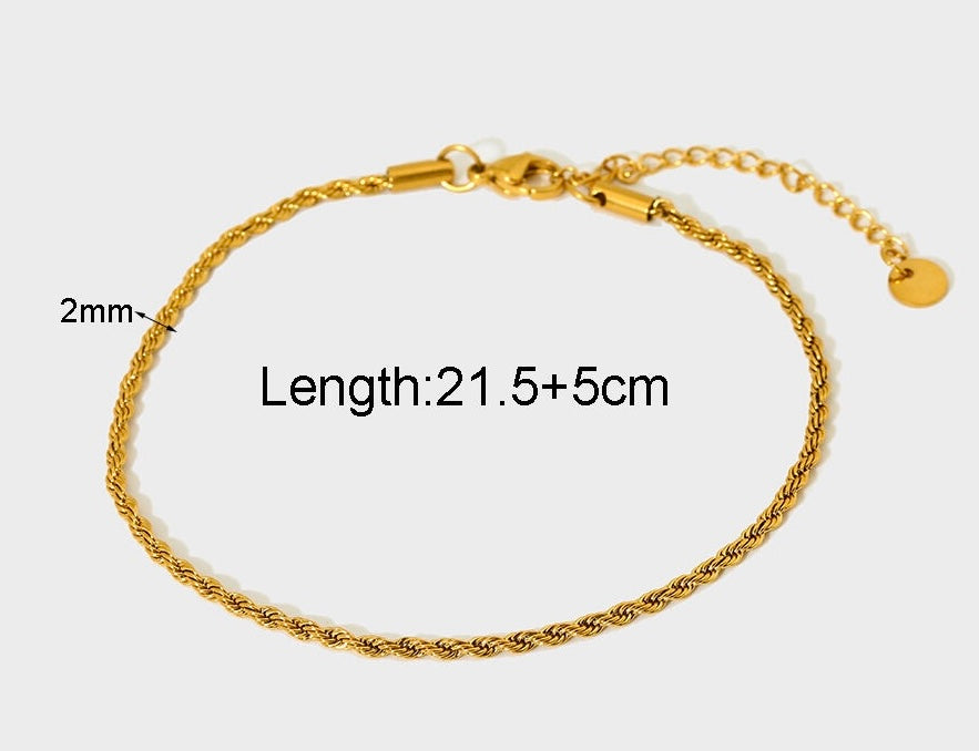 Gouden enkelband Swirl
