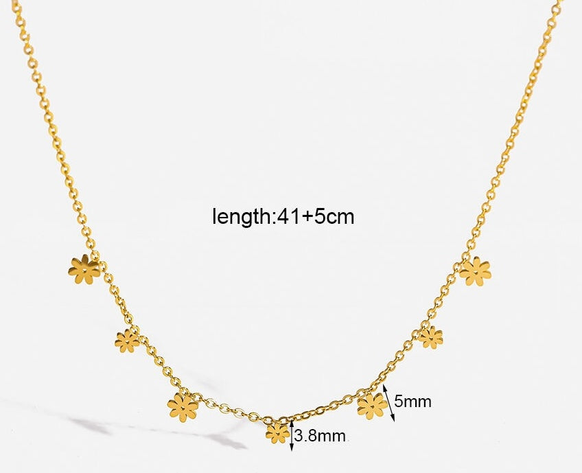 Minimalistische gouden ketting Full flowers
