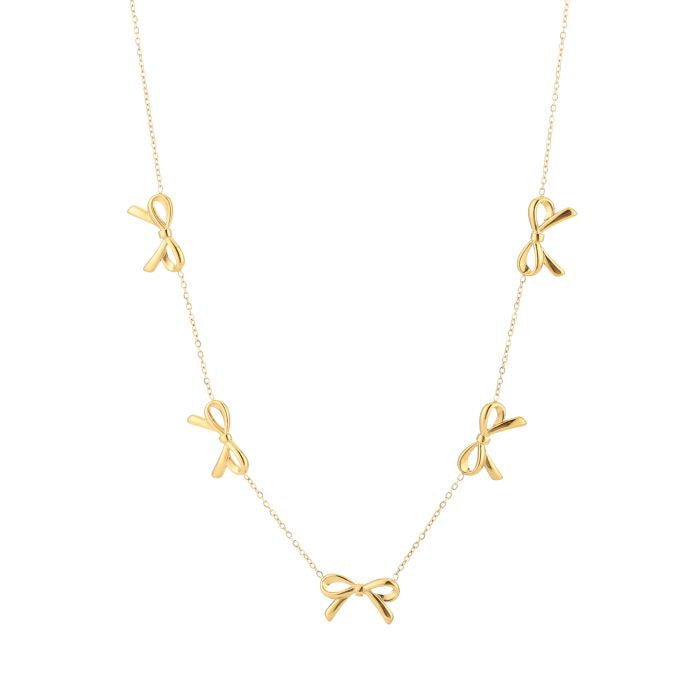 Minimalistische Gouden Ketting Strikjes | Jewellery by Marie