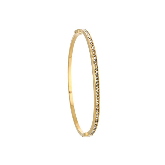Minimalistische Gouden Bangle Strass Small | Jewellery by Marie