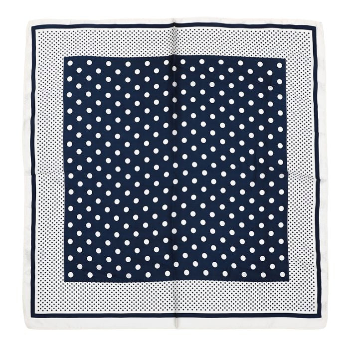Vierkante polka dots sjaal Navy