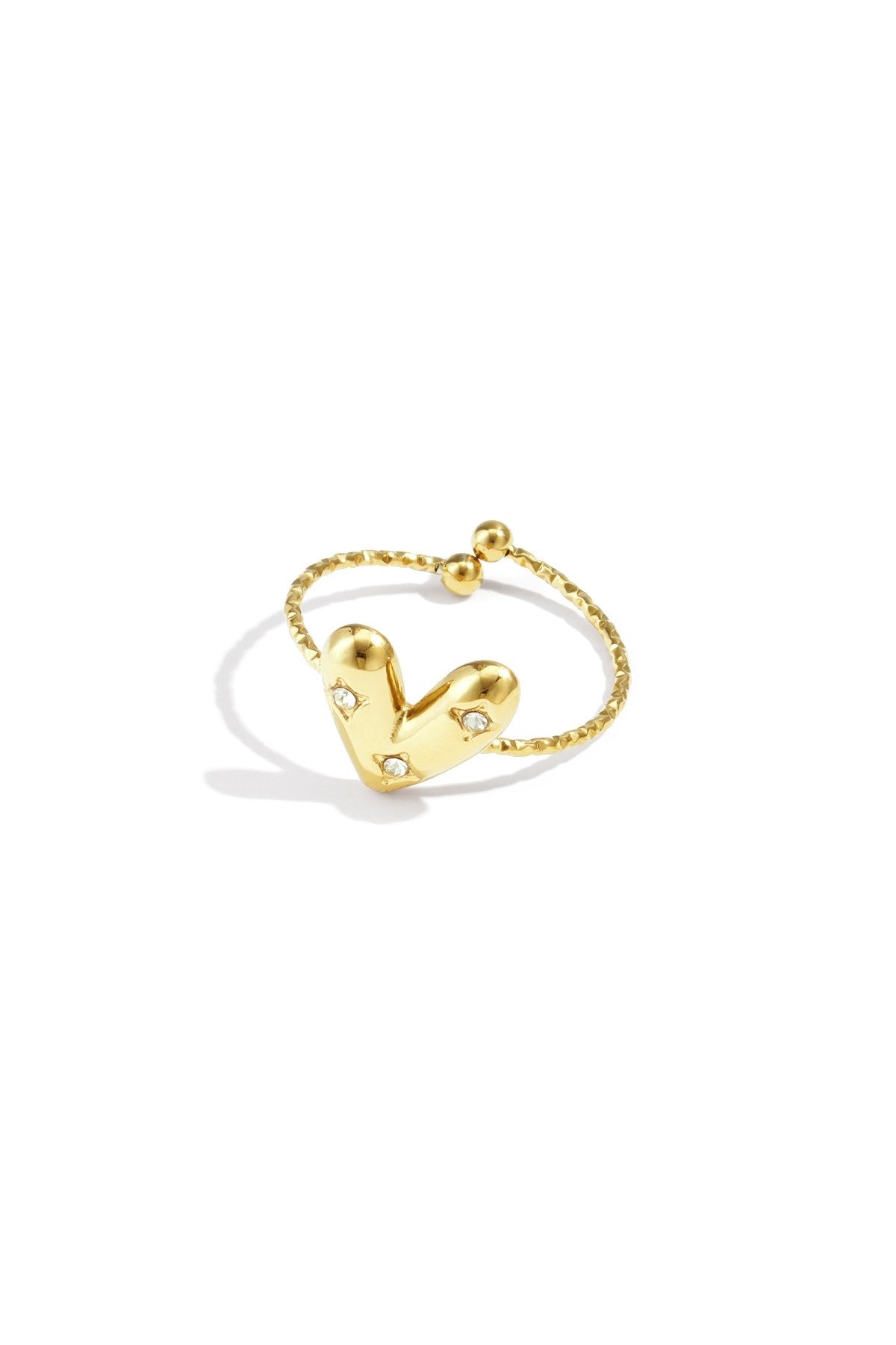 Minimalistische Gouden ring Strassy Heart | Jewellery by Marie