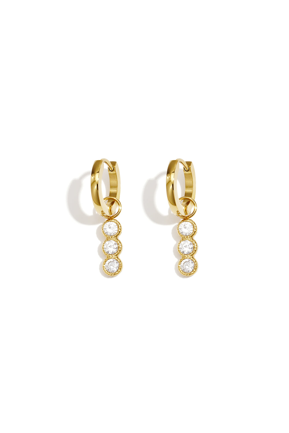 Minimalistische gouden oorbellen Diamant cirkel