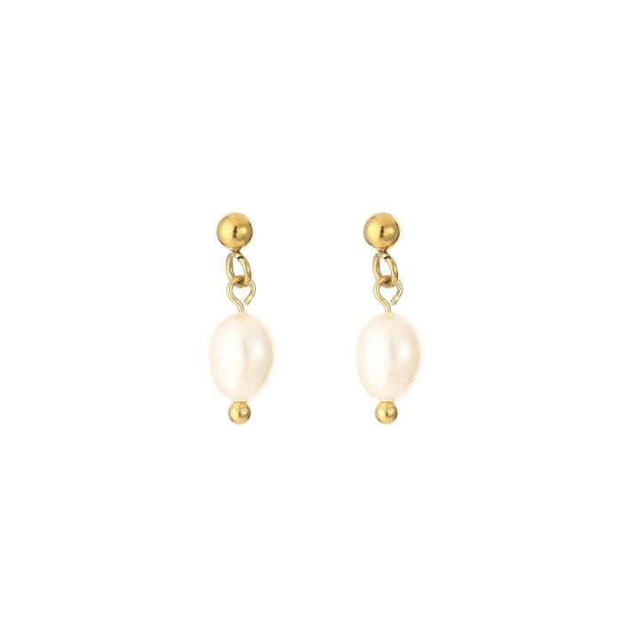 Minimalistische gouden oorstuds Pearl