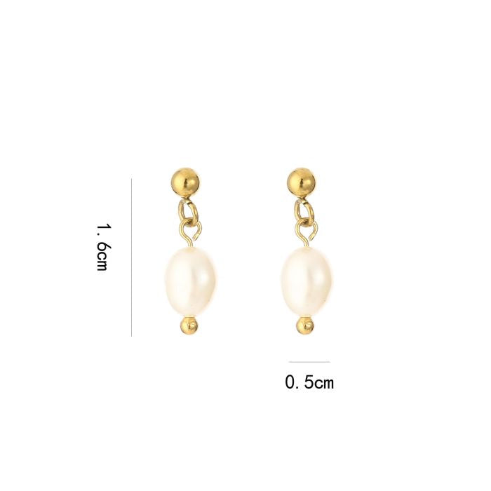 Minimalistische gouden oorstuds Pearl