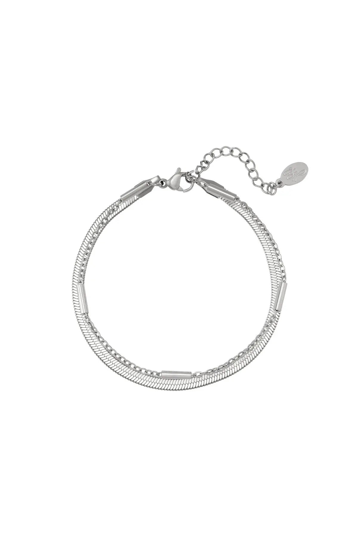 Minimalistische gouden armband Dubbele staafjes