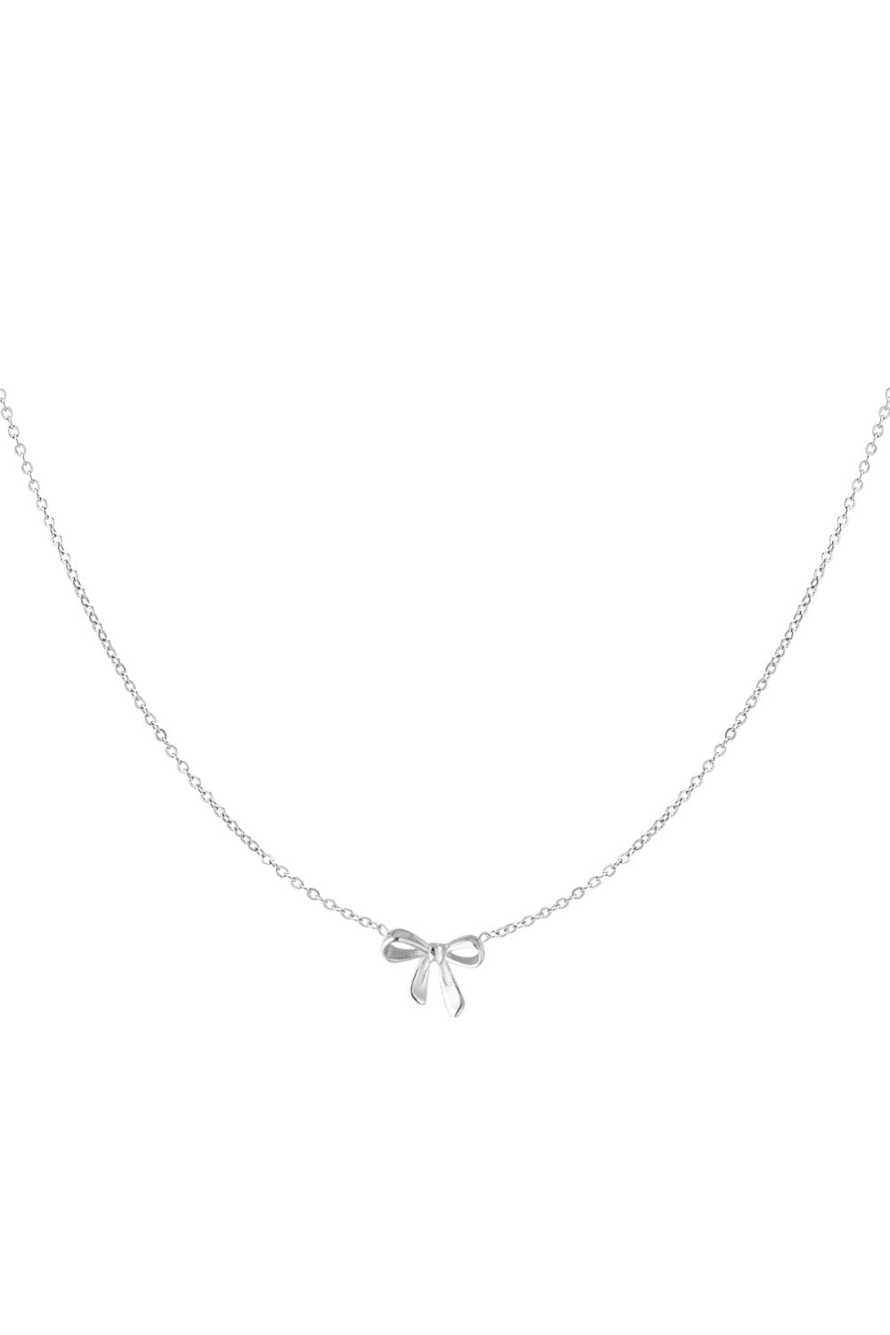 Minimalistische zilveren ketting Bow