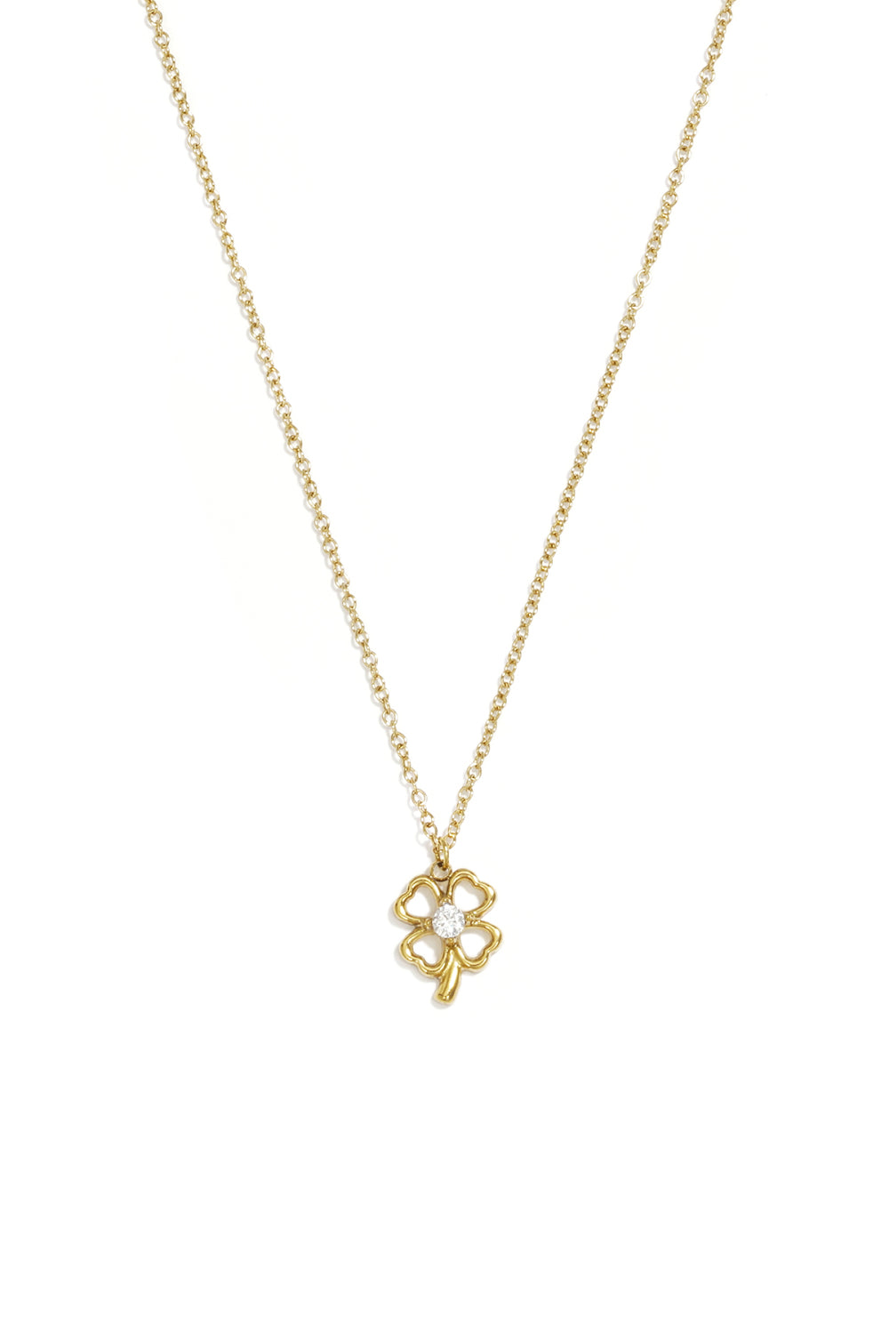 Minimalistische gouden ketting Sparkling Clover
