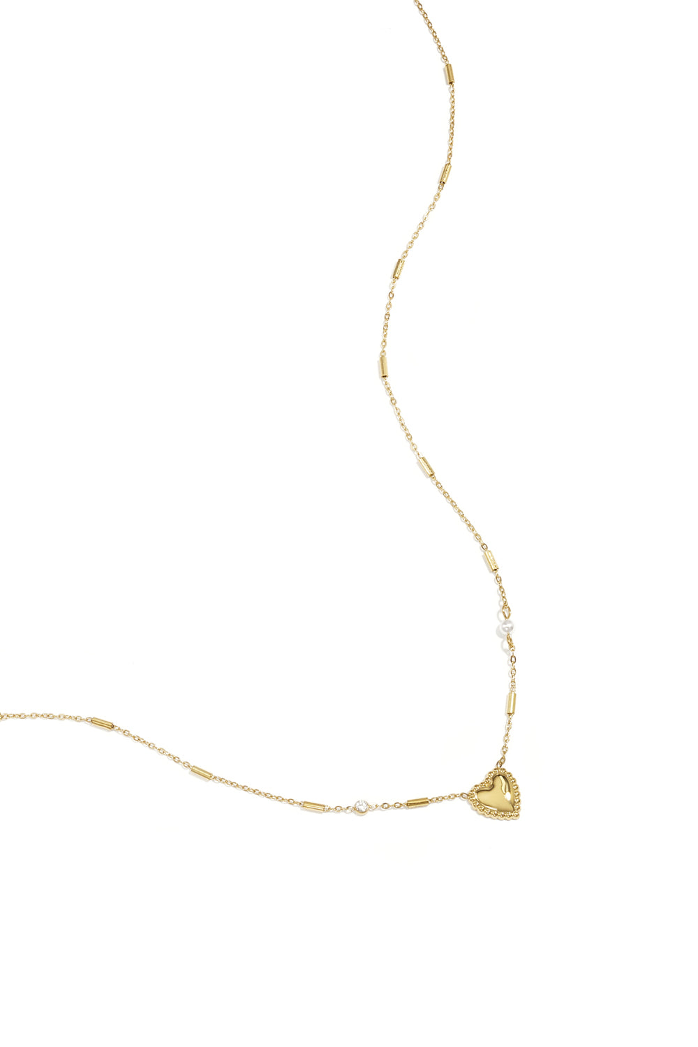 Minimalistische gouden ketting shiny heart