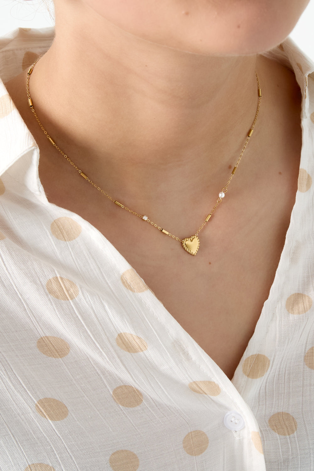 Minimalistische gouden ketting shiny heart