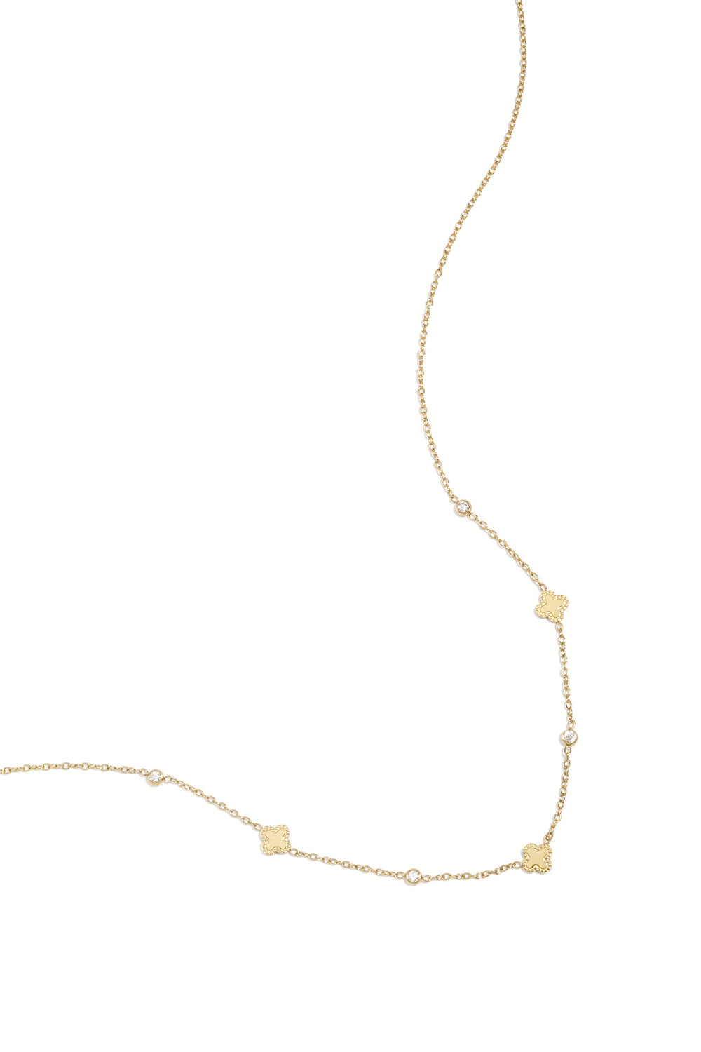 Minimalistische Gouden ketting shiny clover