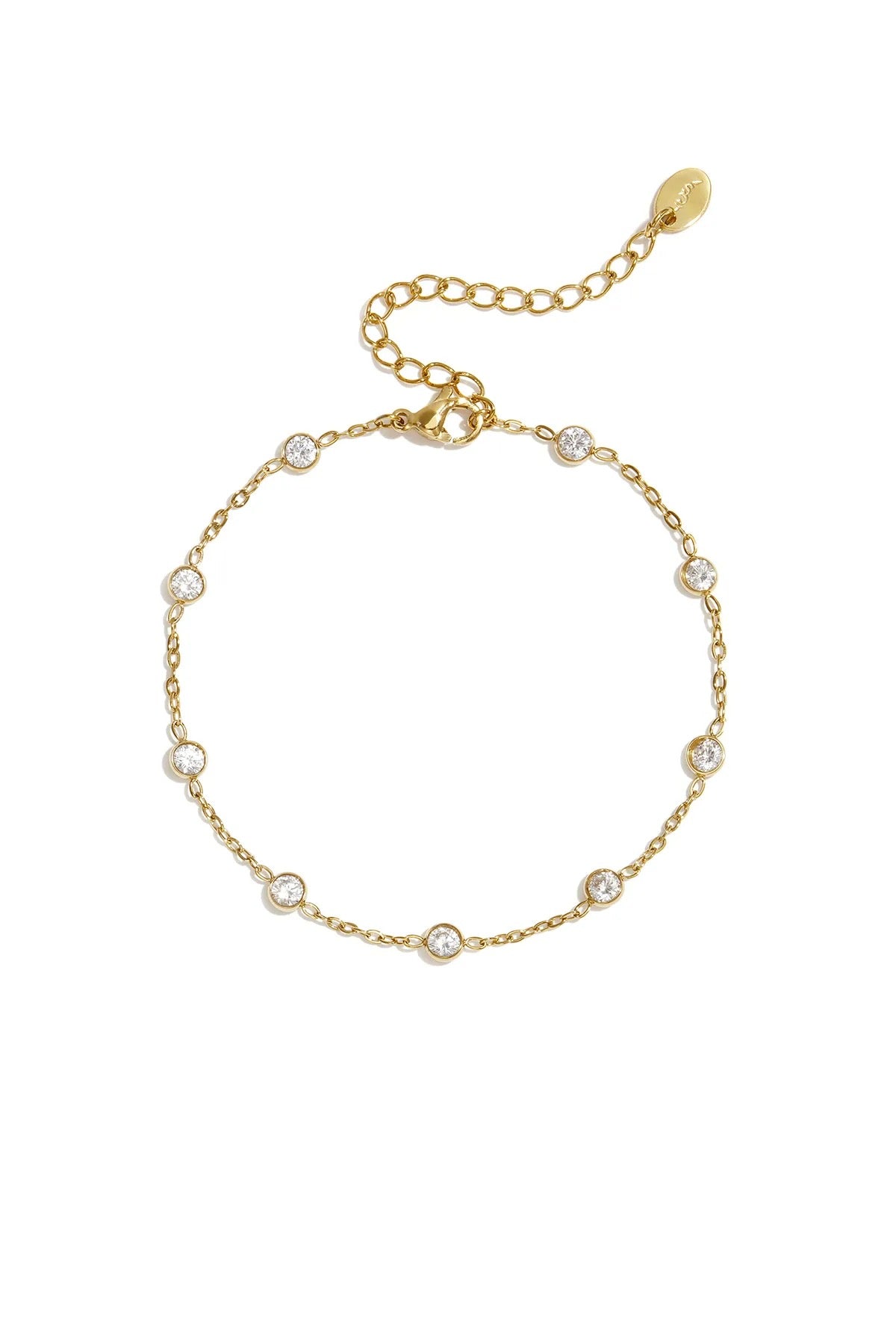Minimalistische gouden armband cirkel strass