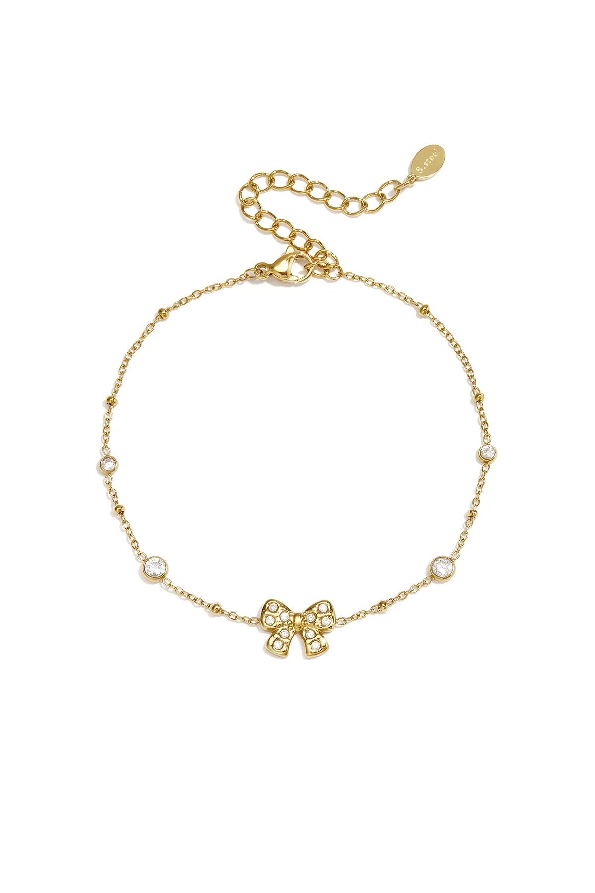 Minimalistische gouden armband Strass bow