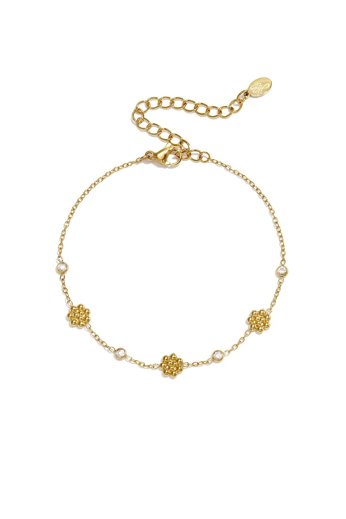 Minimalistische gouden armband Shiny Flower