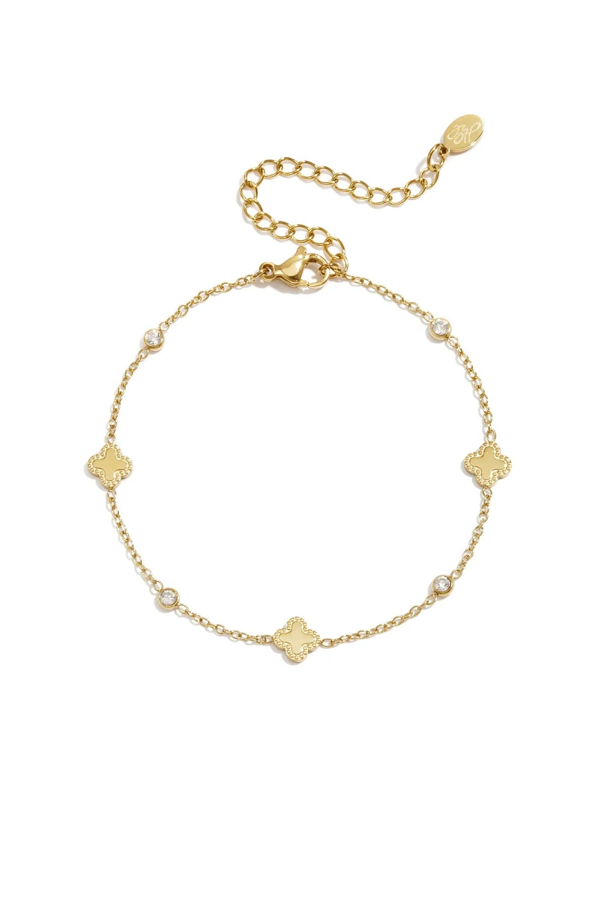 Minimalistische gouden armband Shiny Clover