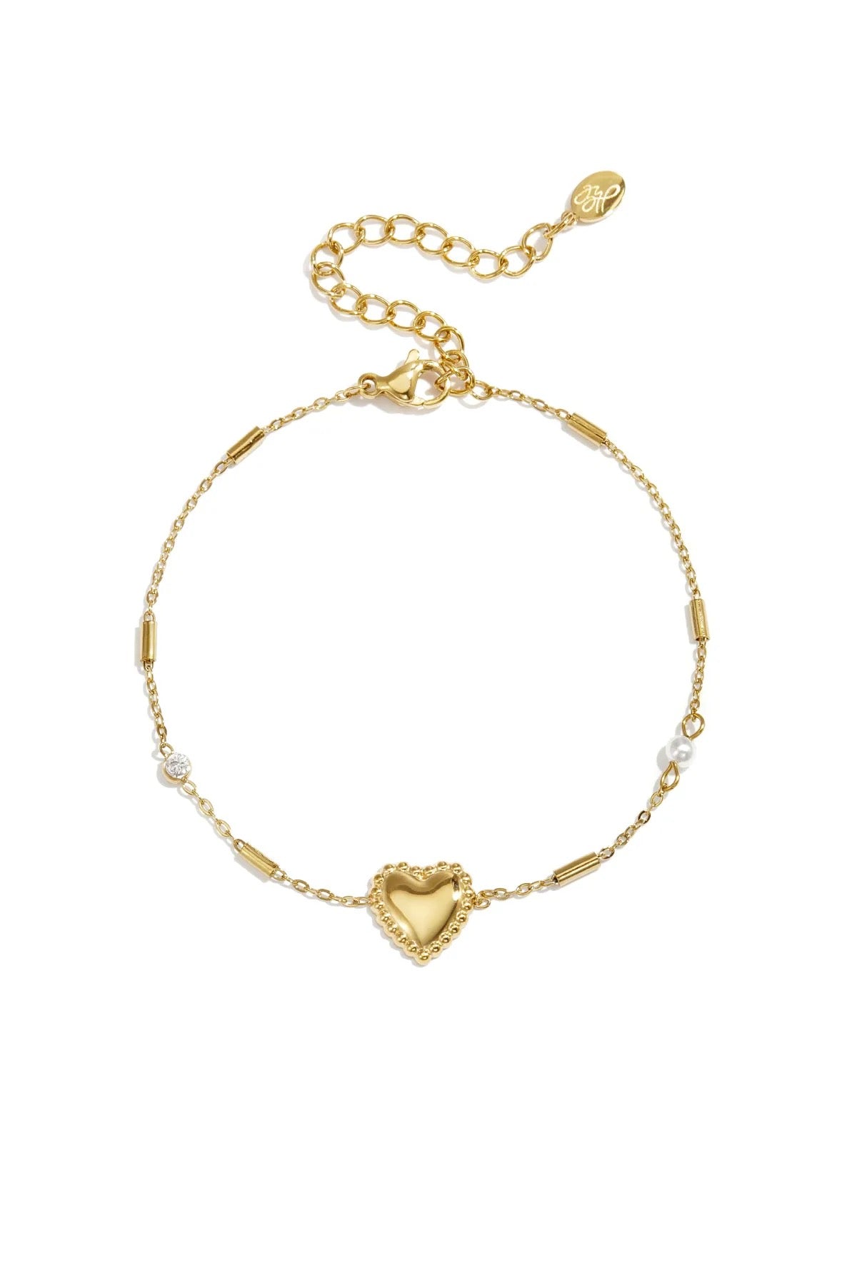 Minimalistische gouden armband Shiny Heart