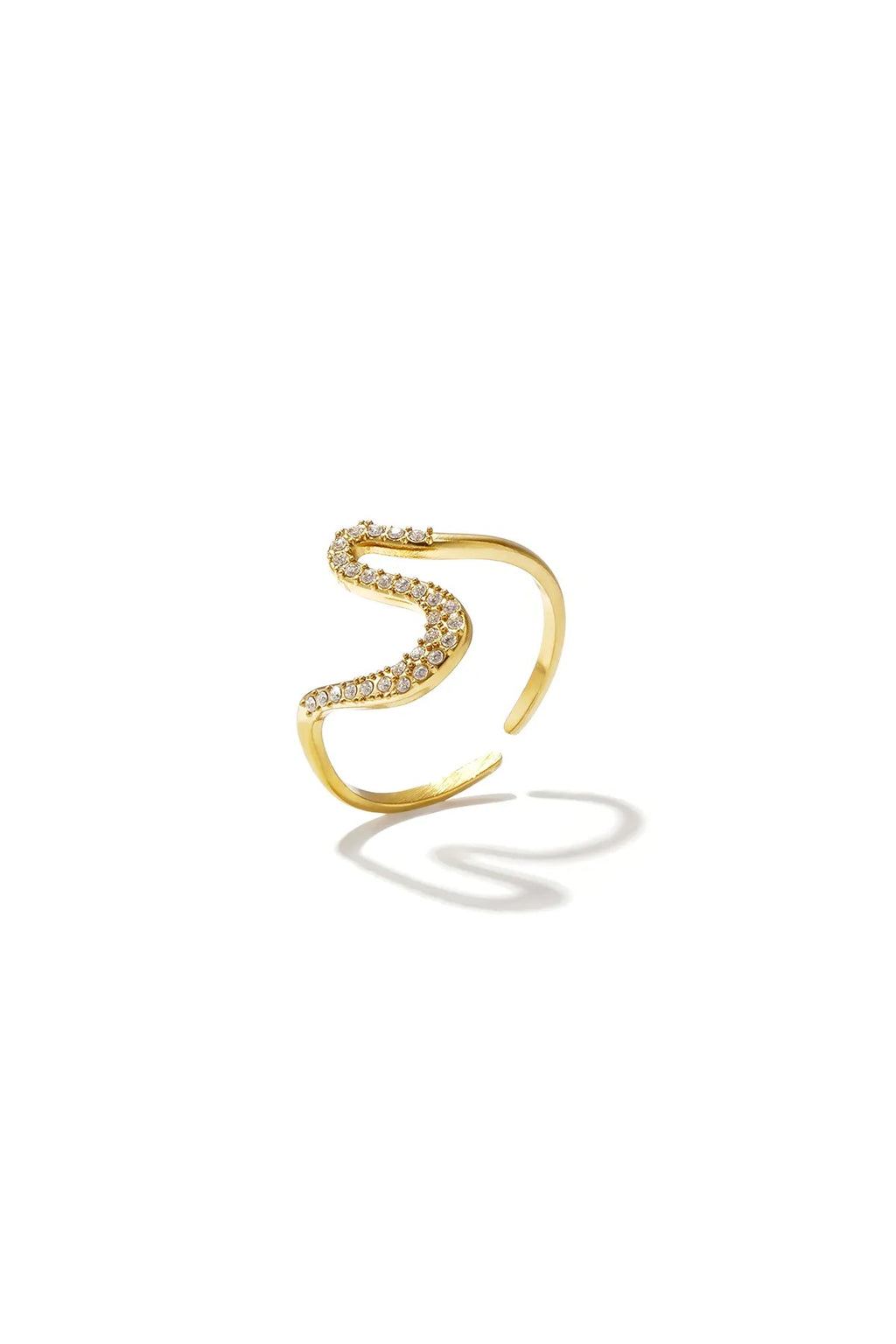 Minimalistische Gouden-Zilveren ring Swirl