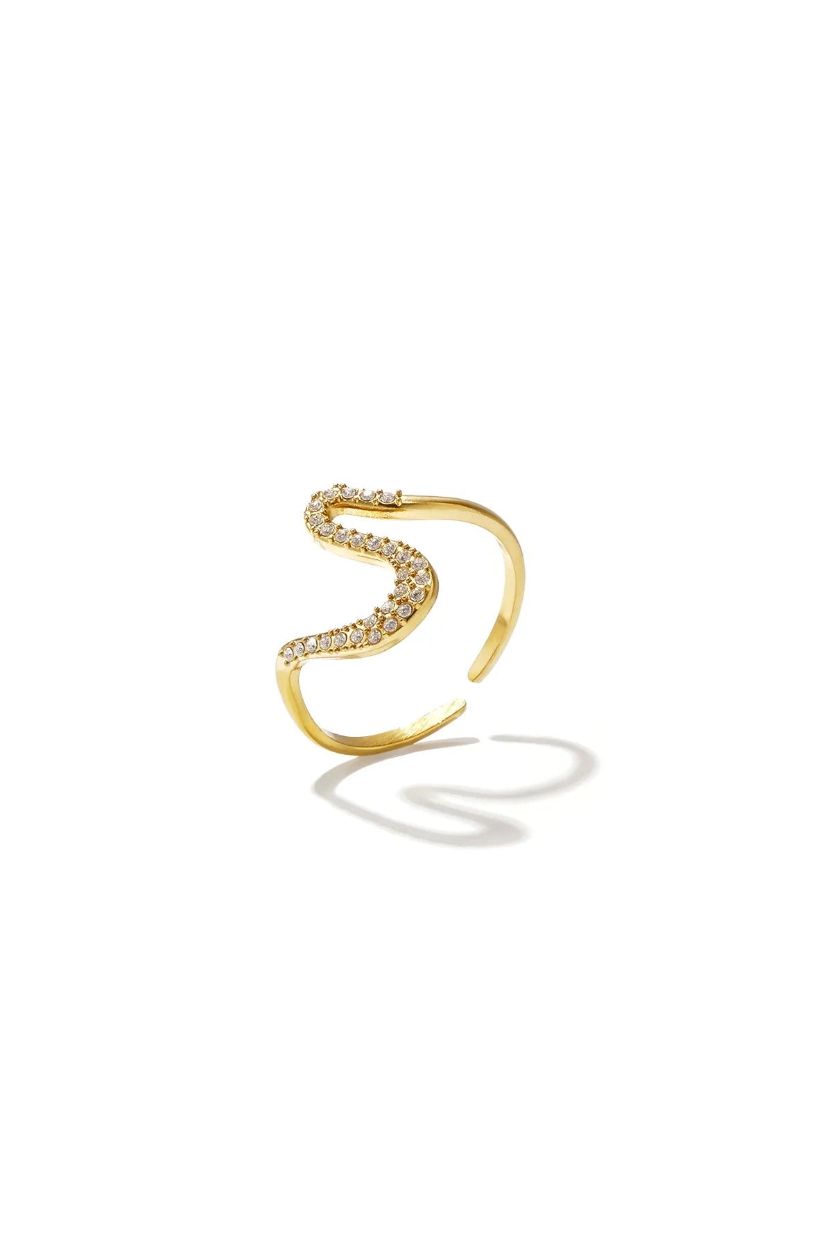 Minimalistische Gouden-Zilveren ring Swirl