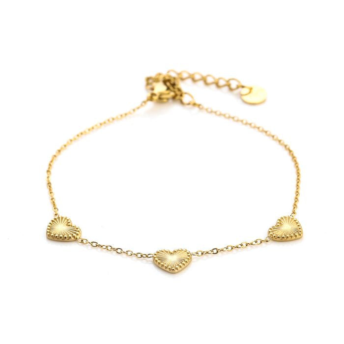 Marive Triple heart armband goud gouden armband met 3 hartjes