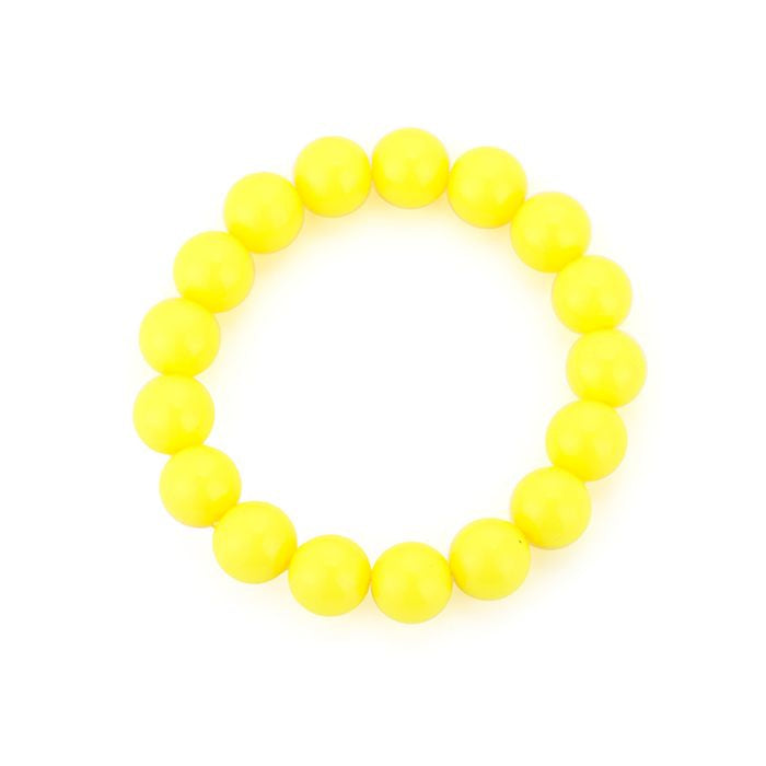 Marive bubbel armband geel. bubbel armband met elastiek