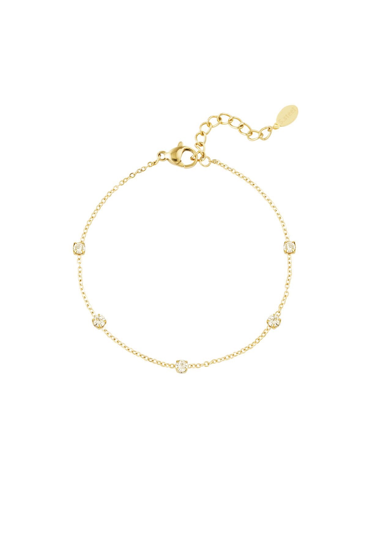 Minimalistische Gouden Armband Diamant| Jewellery by Marie Gouden armband met strass steentjes