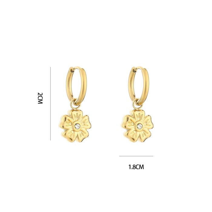 Minimalistische Gouden Oorbellen Flower | Jewellery by Marie afmetingen