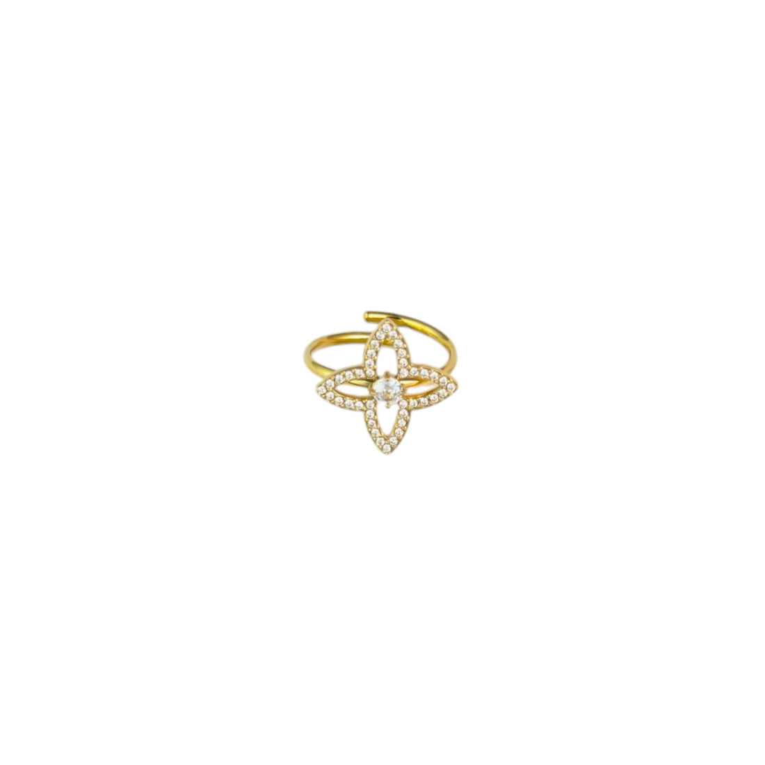 Minimalistische Gouden Ring Blossom | Jewellery by Marie klaver met strass
