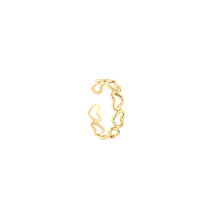 Minimalistische Gouden Ring Full Heart | Jewellery by Marie veel hartjes
