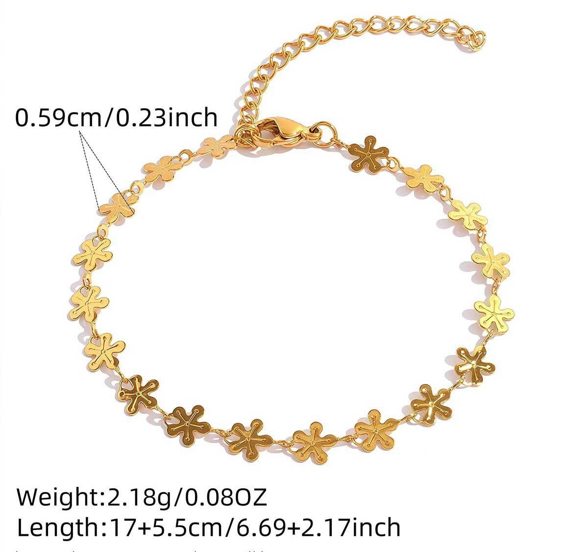 Minimalistische Gouden armband Flower | Jewellery by Marie Gouden armband met Bloemen Afmetingen