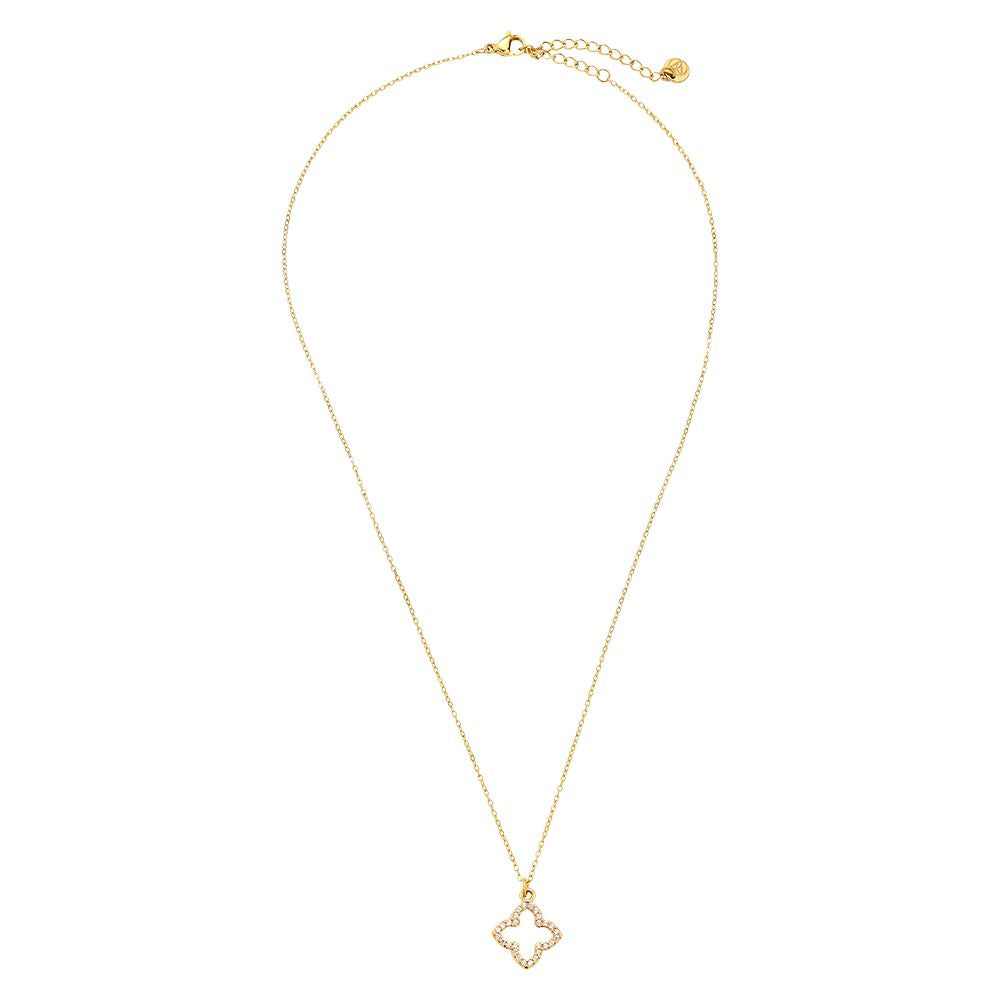Minimalistische Gouden ketting Sparkling flower | Jewellery by Marie  gouden ketting klaver met diamant strass