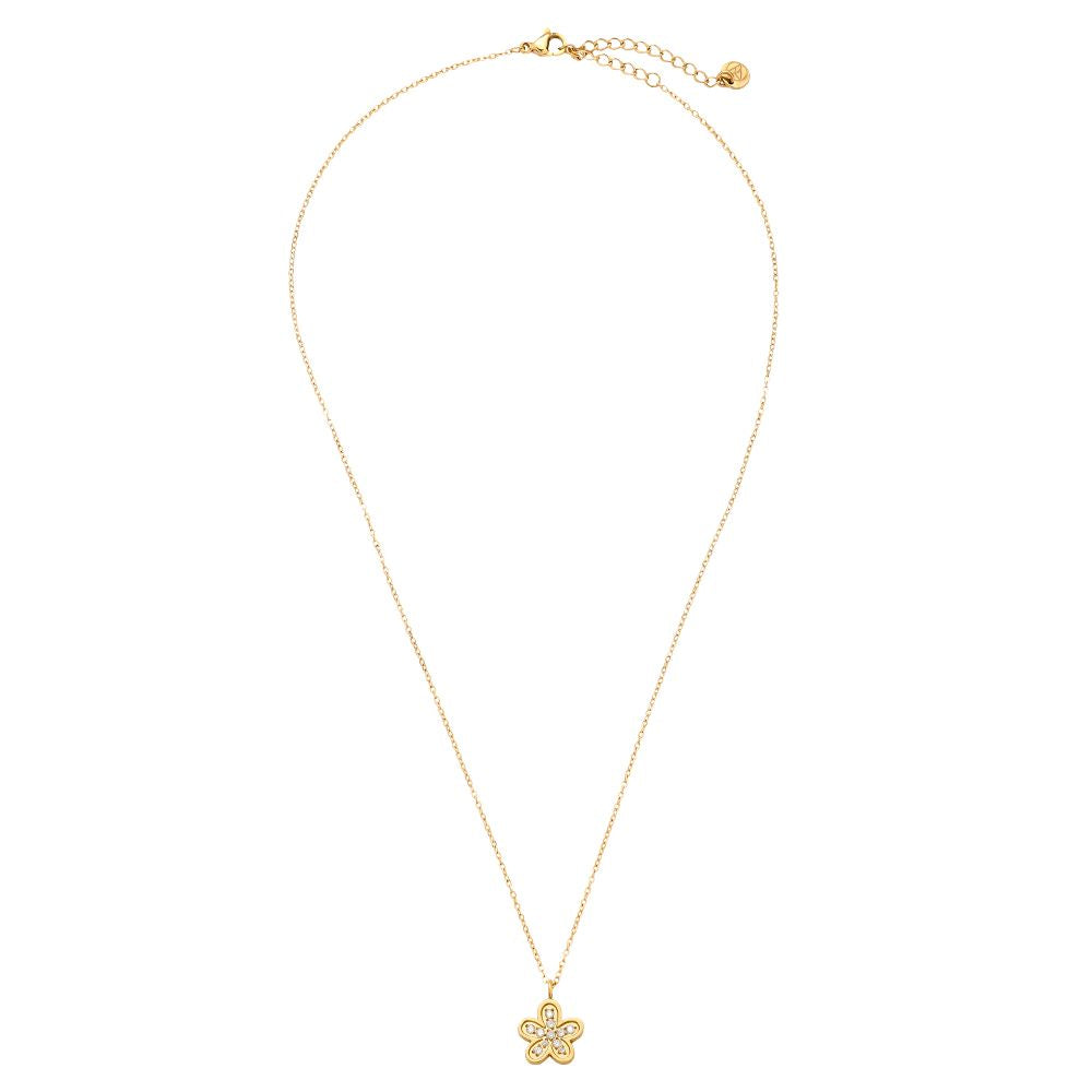 Minimalistische Gouden ketting strassy Flower | Jewellery by Marie gouden ketting met bloem met diamant