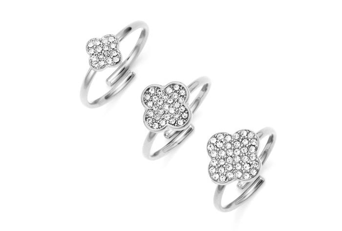 Minimalistische Zilveren Ring Klaver Strass | Jewellery by Marie klaver met strassring