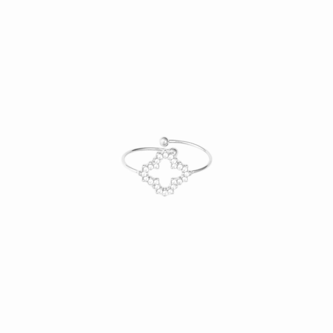 Minimalistische Zilveren Ring Pearl Clover | Jewellery by Marie