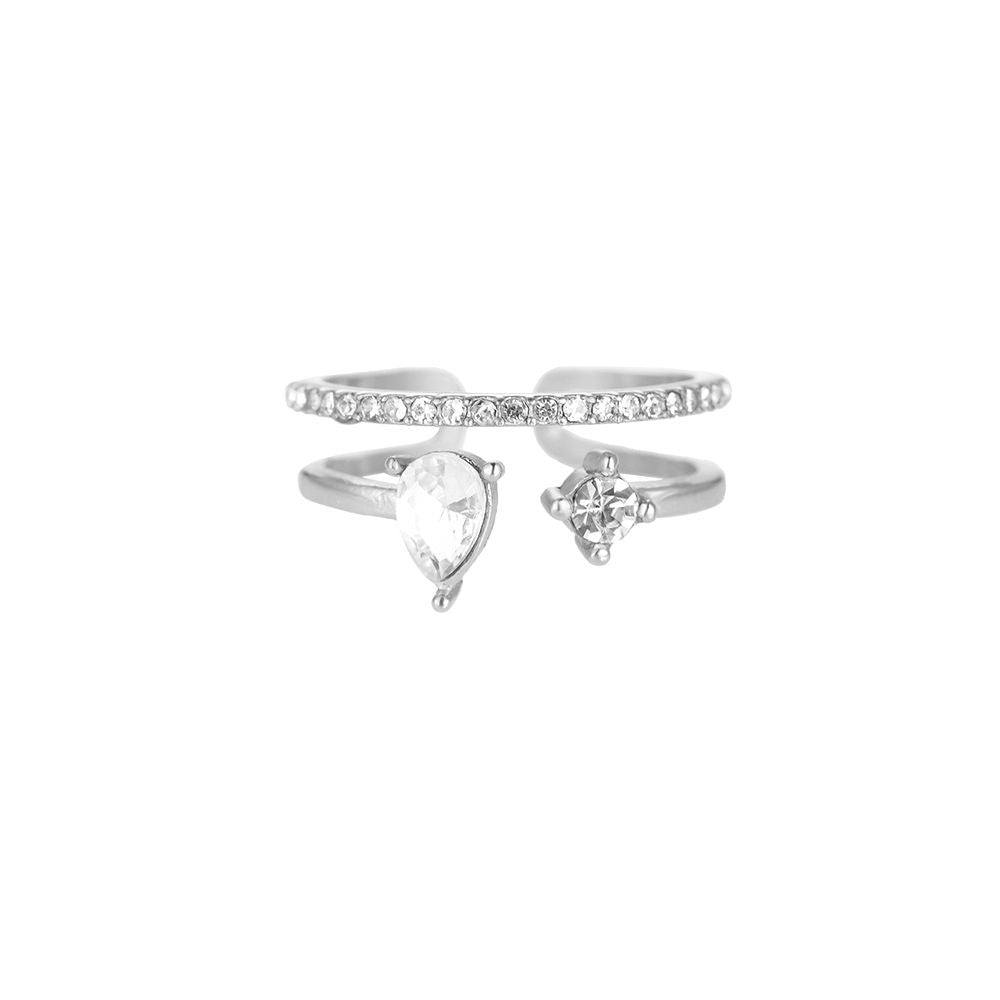 Minimalistische Zilveren ring dubbele diamant | Jewellery by Marie