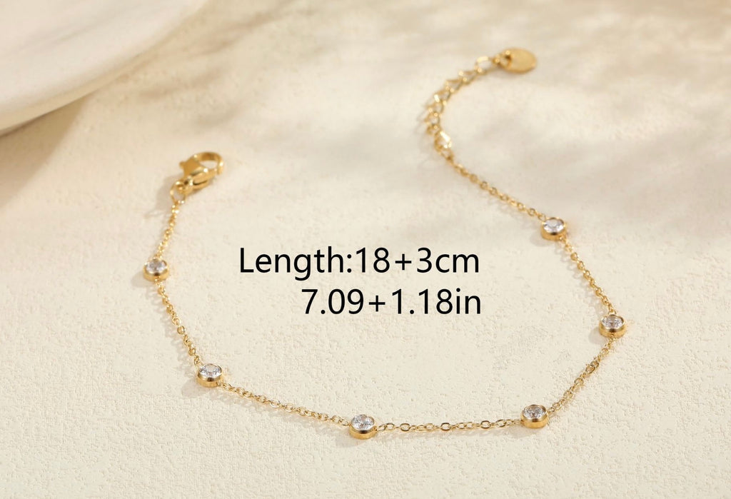 Minimalistische gouden armband Diamant cirkel | Jewellery by Marie Armband met strass steentjes