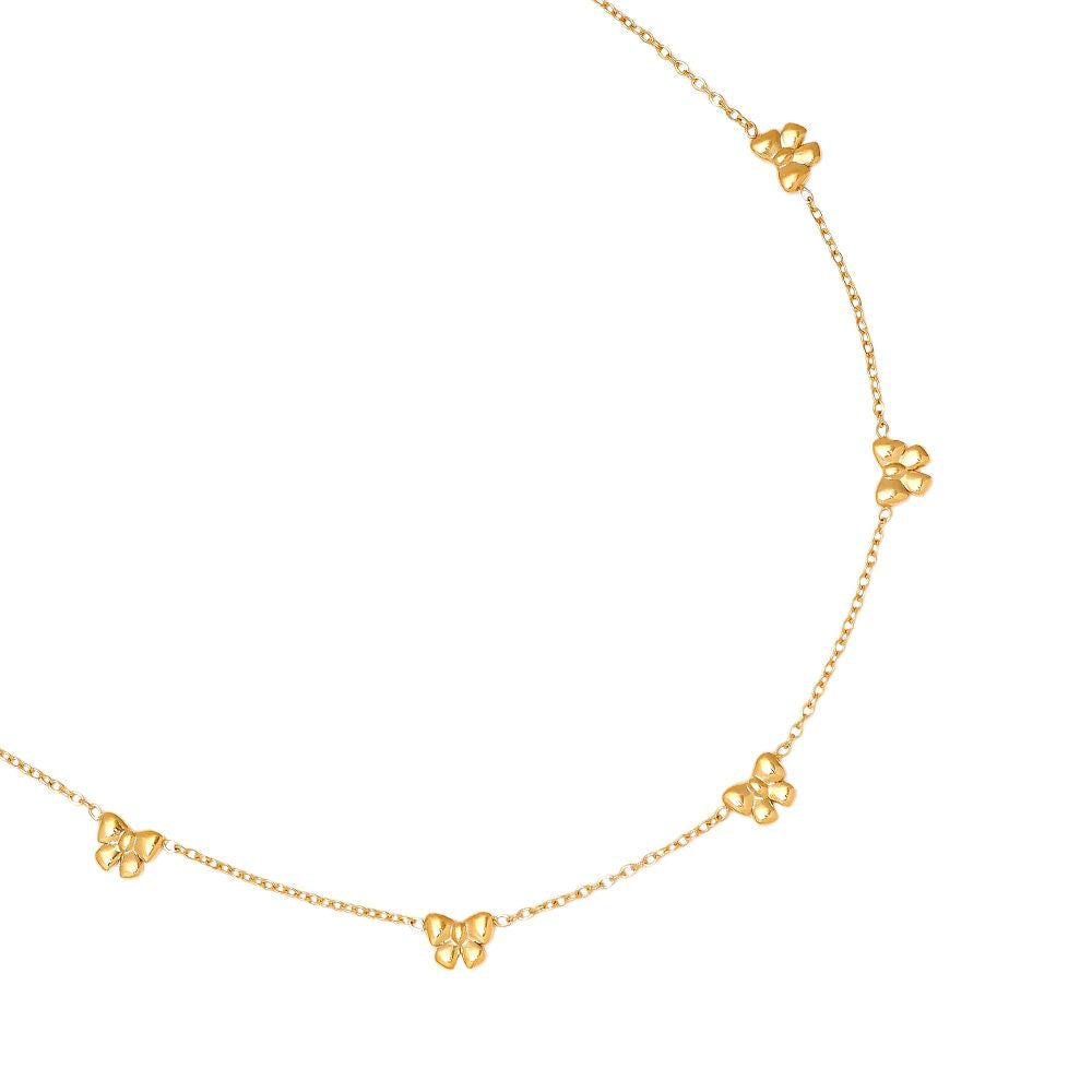 Minimalistische gouden ketting bow | Jewellery by Marie gouden ketting met strikjes