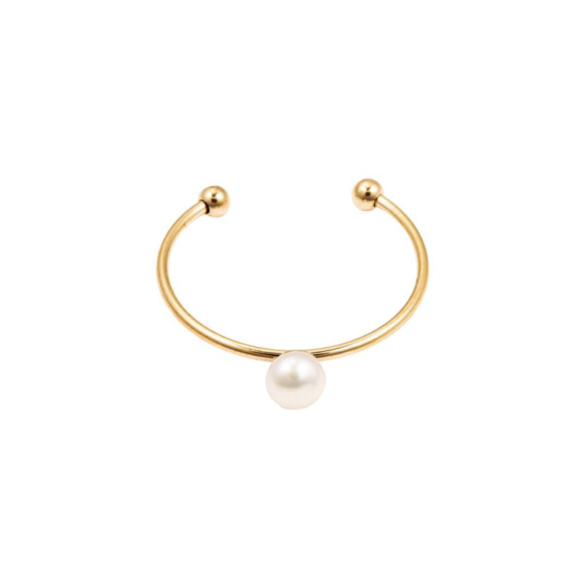 Minimalistische gouden ring Pearl | Jewellery by Marie gouden ring met parel
