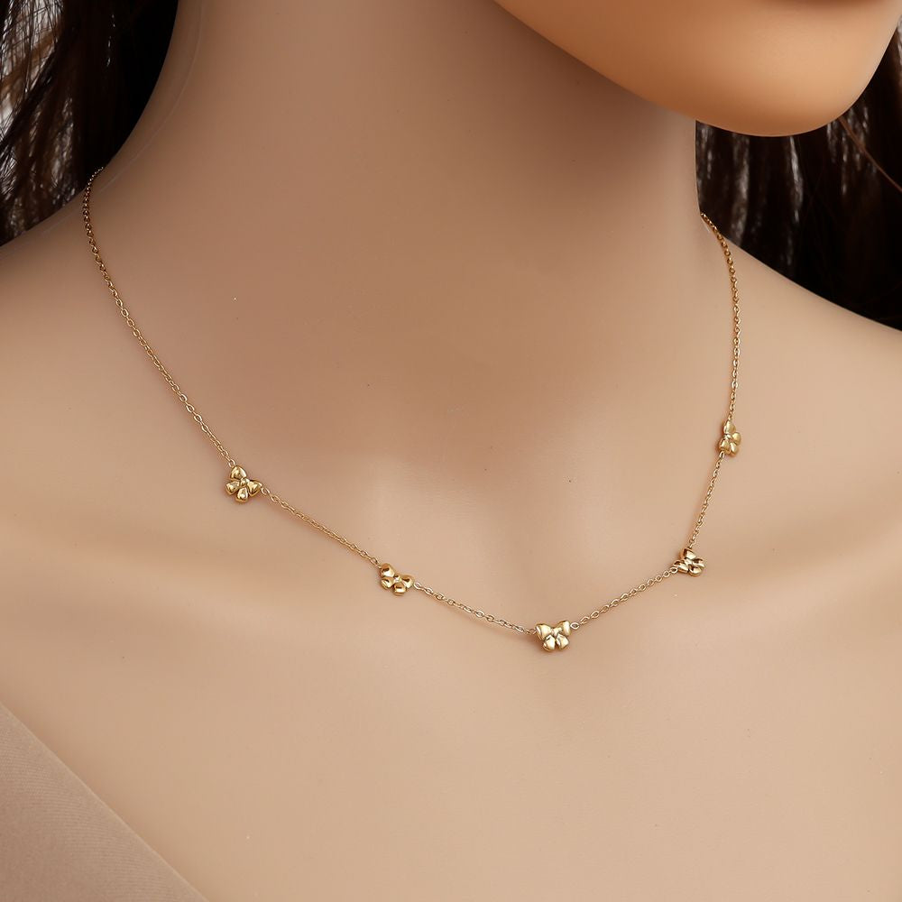 Minimalistische gouden ketting bow | Jewellery by Marie gouden ketting met strikjes