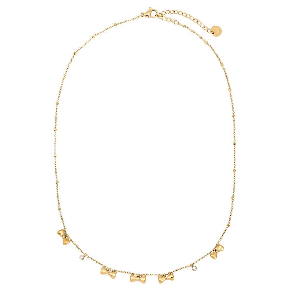 Minimalistische ketting Shiny Bow| Jewellery by Marie gouden ketting strikjes met diamant