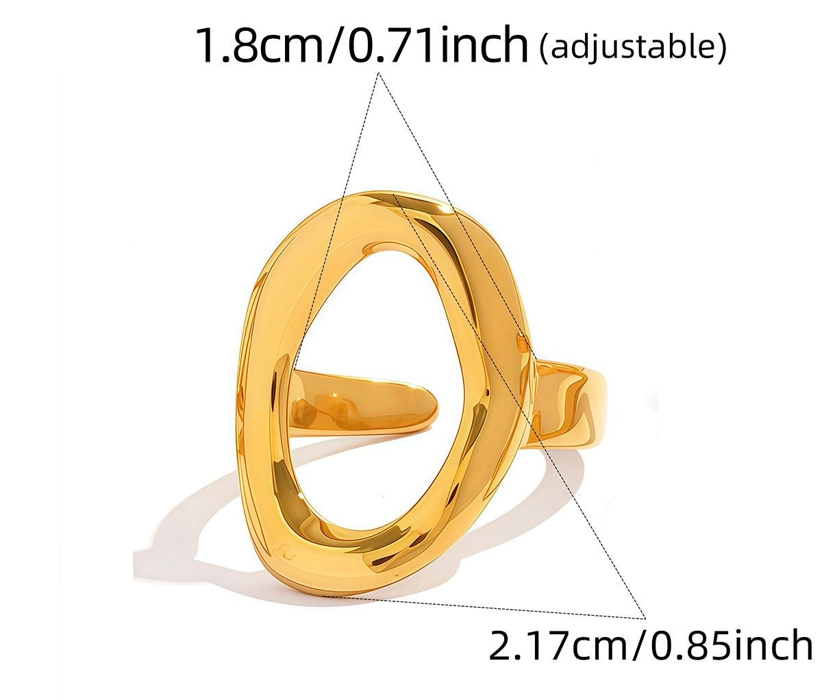 Statement gouden ring Ovaal | Jewellery by Marie Gouden verstelbare ring