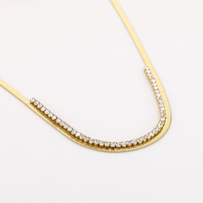 Dubbele ketting met strass