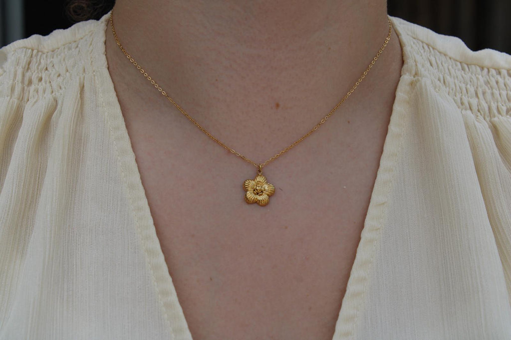 Minimalistische Gouden Ketting Flower | Jewellery by Marie
