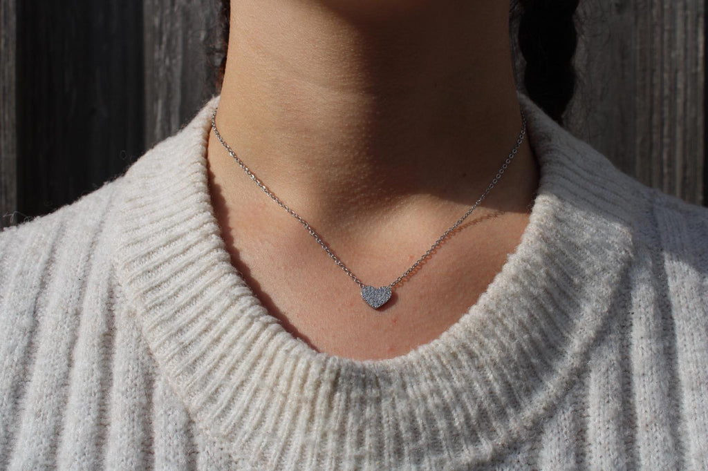 Strass hartjes ketting