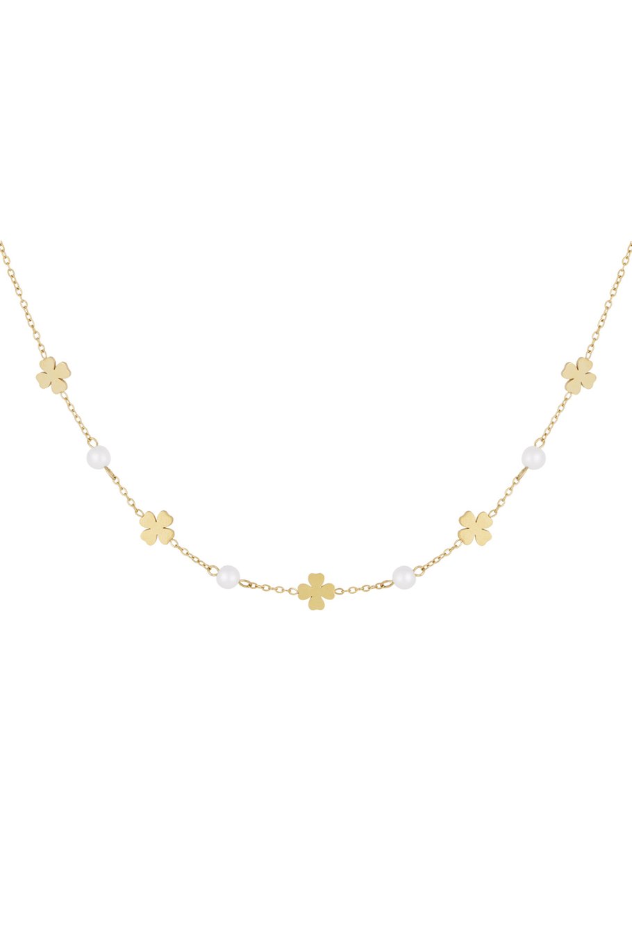 Klaver ketting met parel